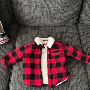 GAP Red and Black Checkered Kids Button-Up Shirt